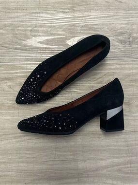 NEW - Hispanitas Larissa Embellished Pump in black suede.